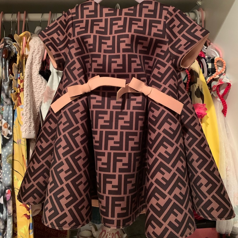 FENDI kids 12 month neoprene logo dress